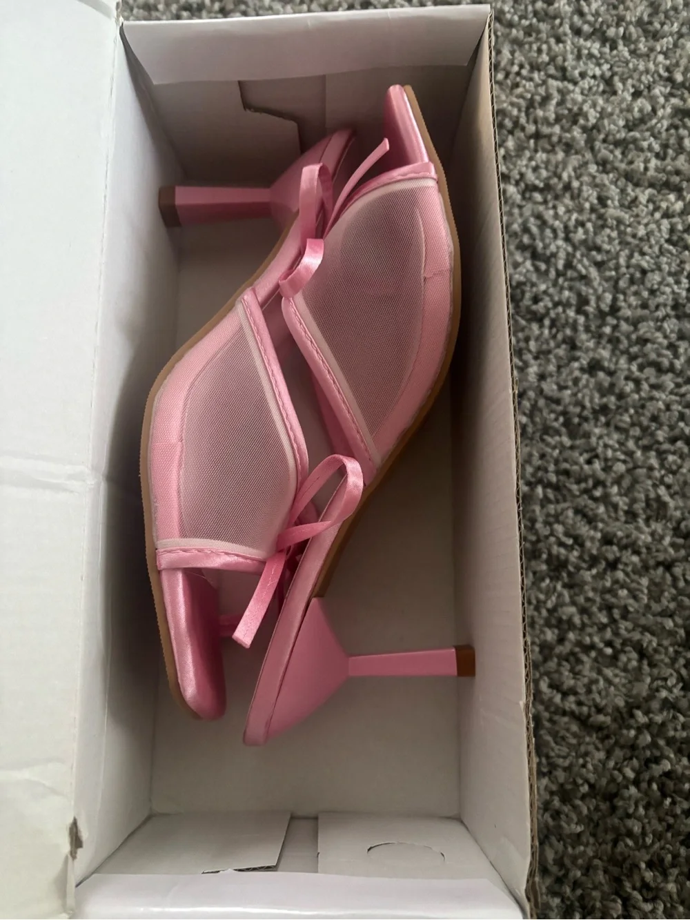 Pink Mesh Mid-Heel Slingback Pumps